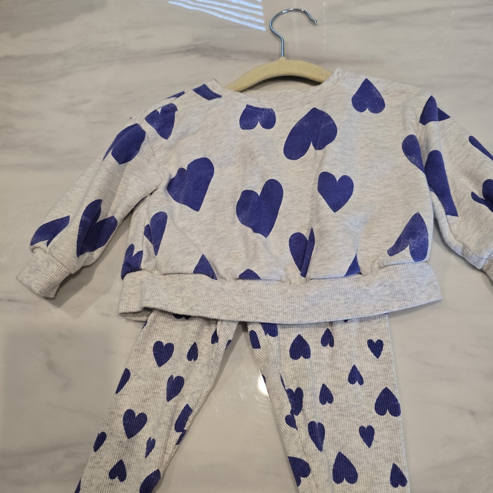 Carter's Gray and Blue Heart Pajama Set